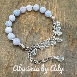 Aquamarine Bracelet March Birth Gemstone Bracelet 14k gold beaded unique
